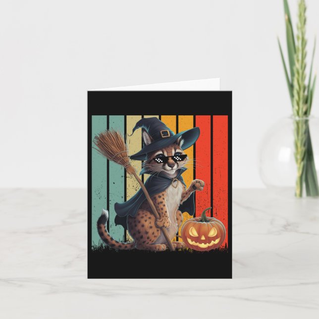 Big Floppa Meme Caracal Cat Halloween Karte (Vorderseite)