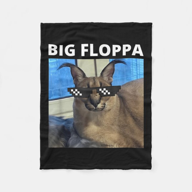 Big Floppa Meme Cat Fleecedecke (Vorderseite)