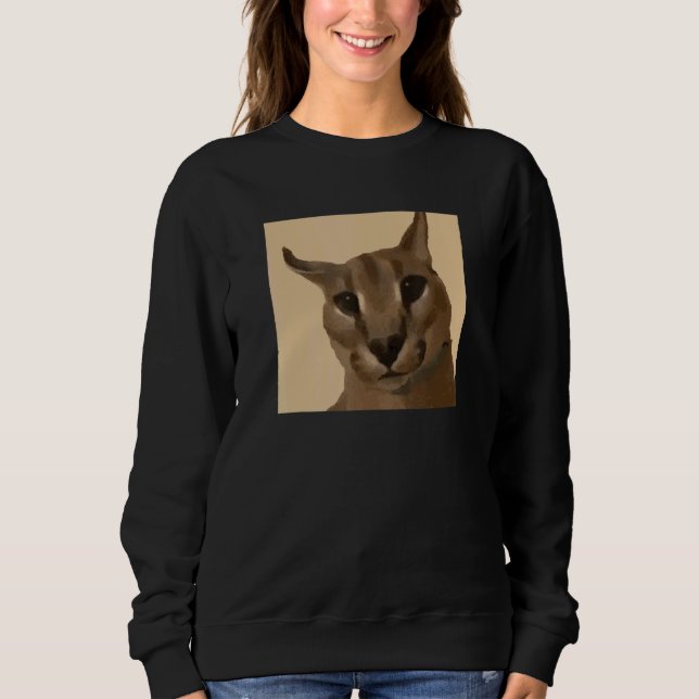 Big Floppa Meme Cat Sweatshirt (Vorderseite)