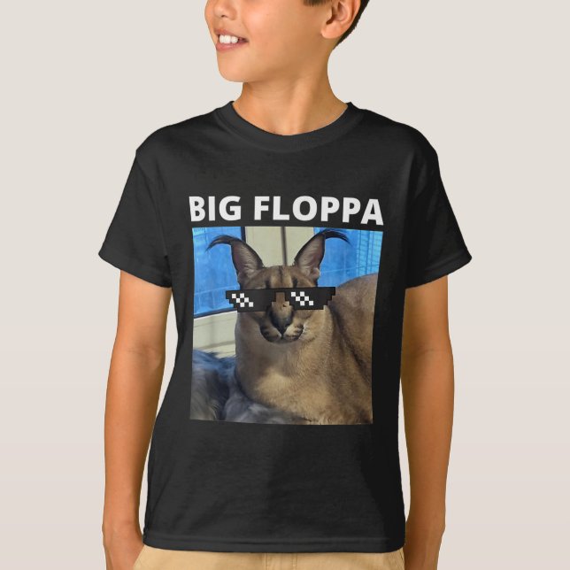 Big Floppa Meme Cat T-Shirt (Vorderseite)