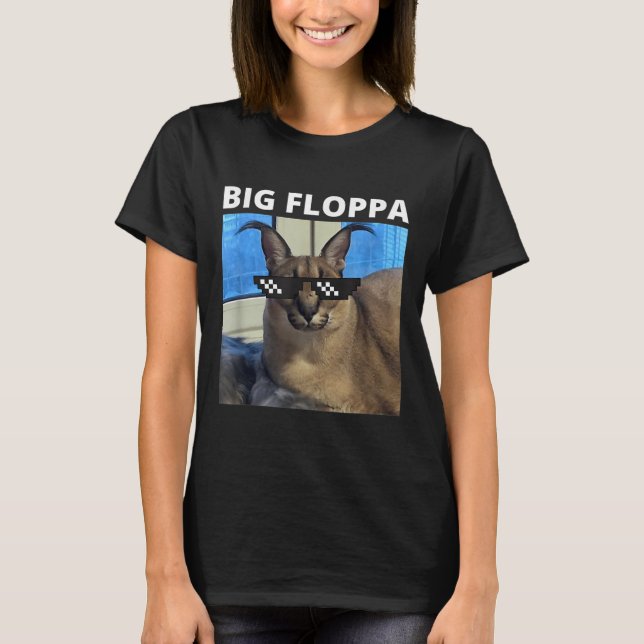 Big Floppa Meme Cat T-Shirt (Vorderseite)
