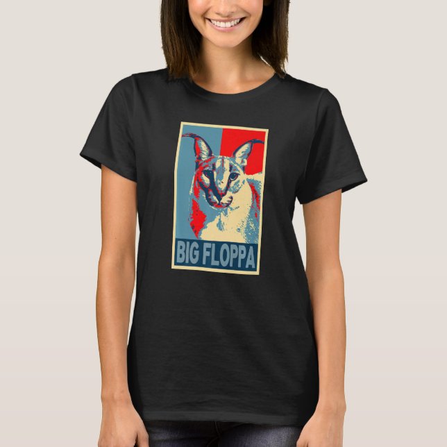 Big Floppa Meme Niedlich Caracal Katze Retro Vinta T-Shirt (Vorderseite)