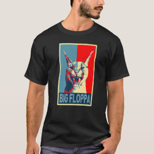 Big Floppa Meme Süße Caracal-Katze Zischen Retro V T-Shirt
