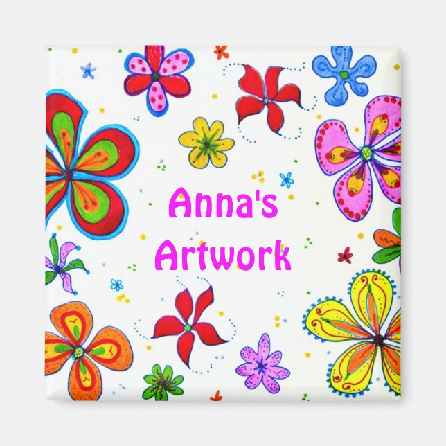Big Flowers Art Design Magnet (Vorne)