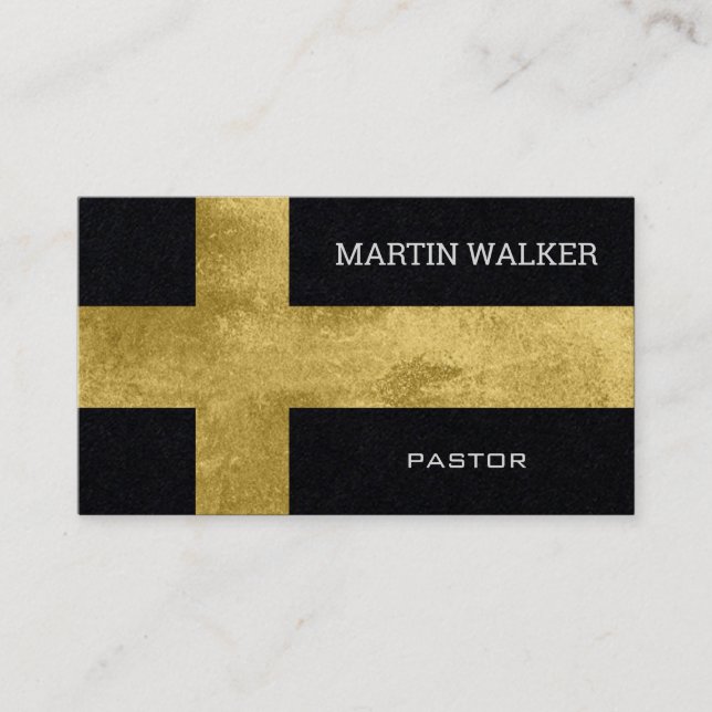 Big Foil Gold Cross Religious Visitenkarte (Vorderseite)