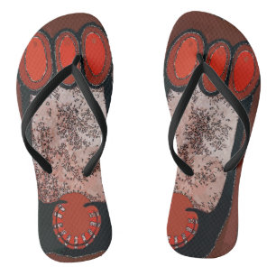 Big Foot  Abstract Flip Flops