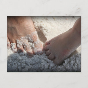 Big Foot Little Foot am Strand Florida Golf Postkarte