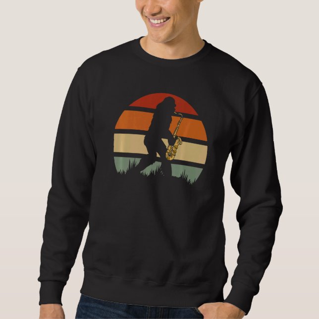 Big Foot Playing Saxophone  Sweatshirt (Vorderseite)