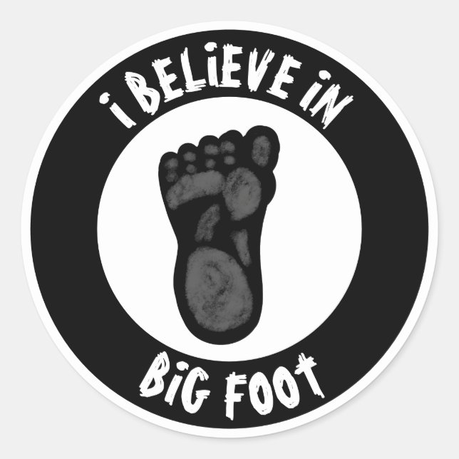 Big Foot Sasquatch Footprint Runder Aufkleber (Vorderseite)