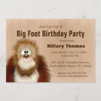 Big Foot/Sasquatch Geburtstagsparty Einladung