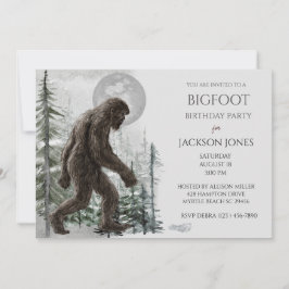 Big Foot/ Sasquatch Invitation de fête d'anniversa