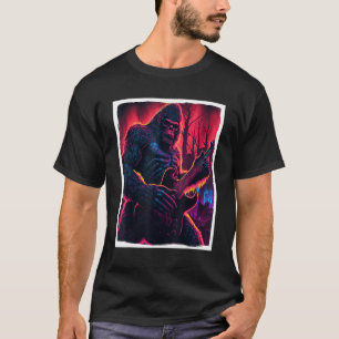 Big Foot Sasquatch Rock Gitarre Metal Grunge T-Shirt