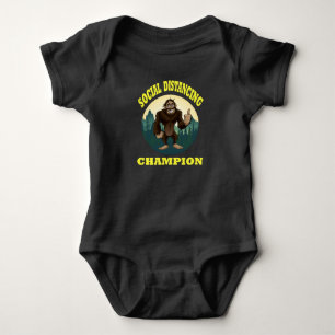 Big Foot Social Distancing Funny Baby Strampler