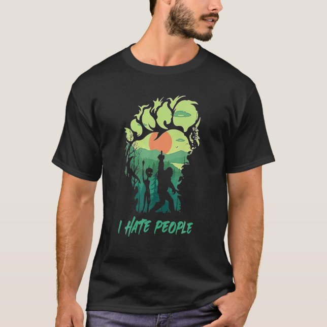 Big Foot St Patricks Day, ich Hasse Menschen Saint T-Shirt (Vorderseite)