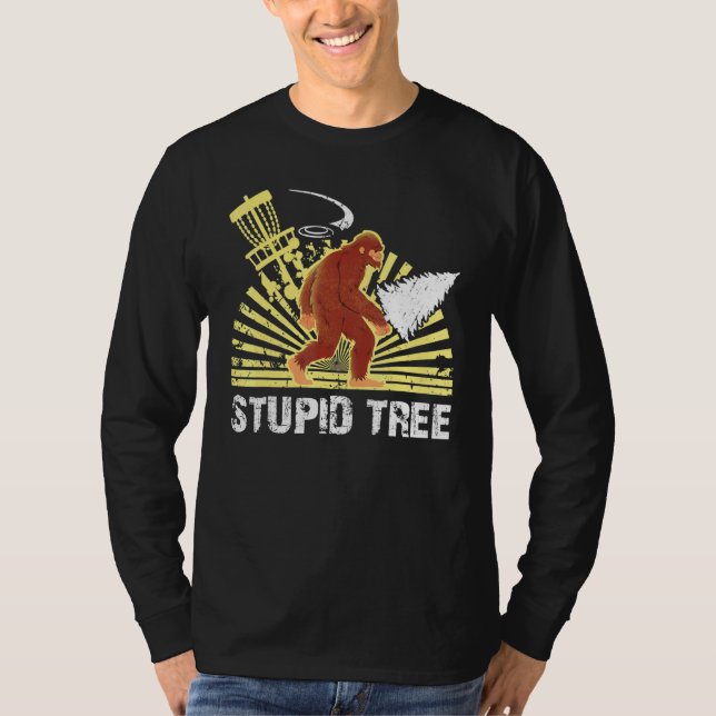 Big Foot Stupid Tree Disk Golf Cooles Design für M T-Shirt (Vorderseite)
