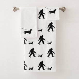 Big Foot Walking seinen Hund Badhandtuch Set