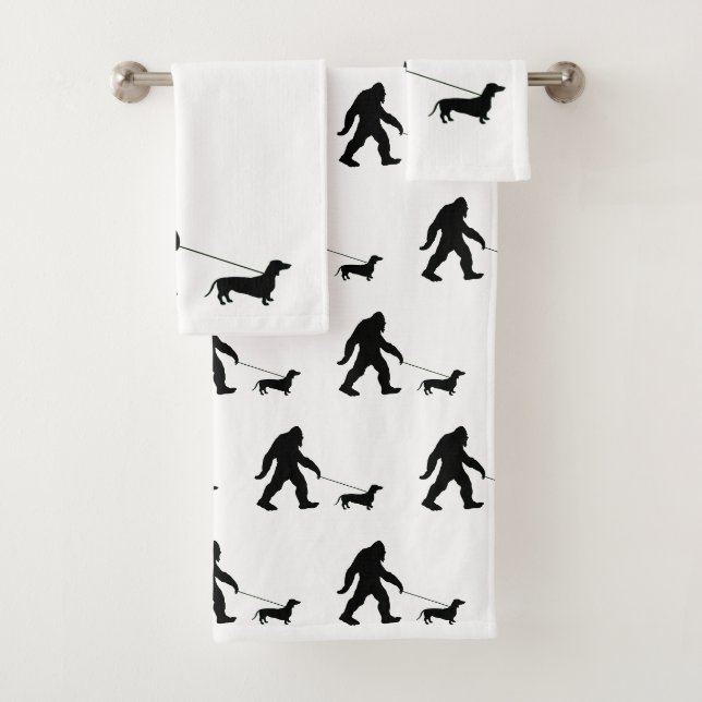 Big Foot Walking seinen Hund Badhandtuch Set (Insitu)
