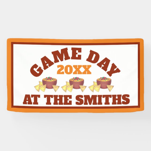 Big Football Game Tailgate Party Chips Käsedip Banner (Horizontal)