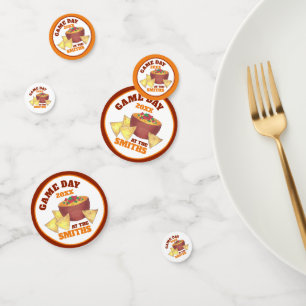 Big Football Game Tailgate Party Chips Käsedip Konfetti