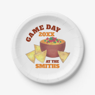 Big Football Game Tailgate Party Chips Käsedip Pappteller