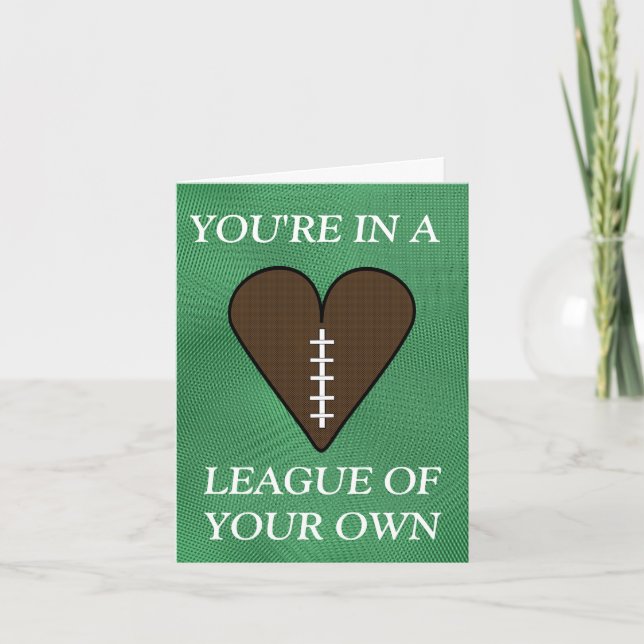 Big Football Lover Valentine's Day Card Dankeskarte (Vorderseite)
