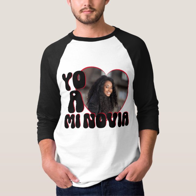 Big Foto Heart Yo Amo a Mi Novia T-Shirt (Vorderseite)