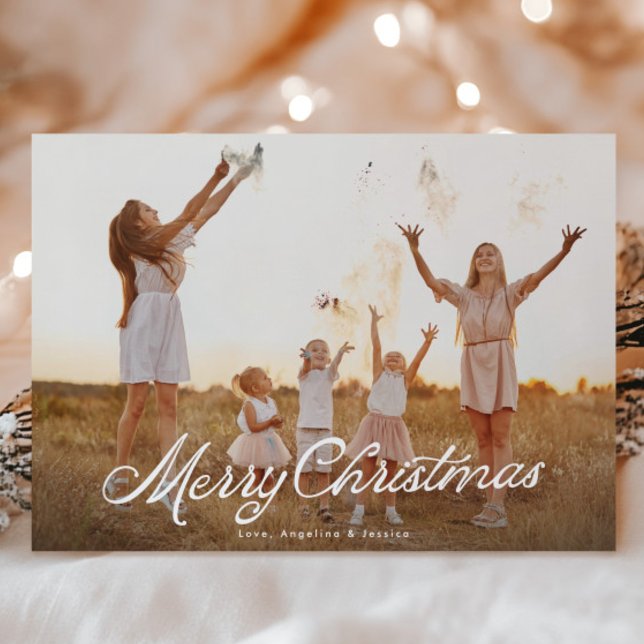 Big Foto White Lettering Overlay Frohe Weihnachten (Von Creator hochgeladen)