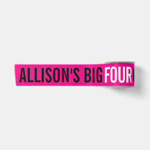 Big Four OH! Drei Fotos rosa Geburtstag