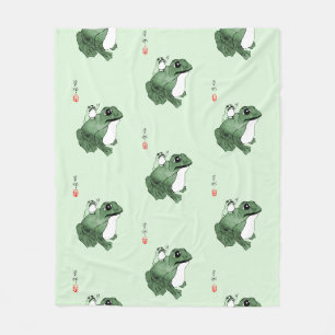Big Frog Little Japanischer Frog Toad 19. Jahrhund Fleecedecke