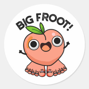 Big Froot Funny Big Foot Puff Runder Aufkleber