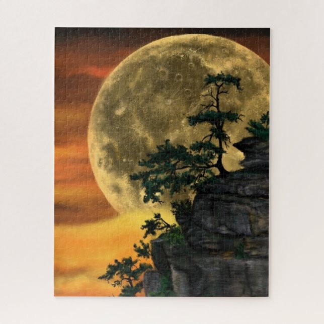 Big Full Moon Night Jigsaw Puzzle - Gemälde (Vertikal)