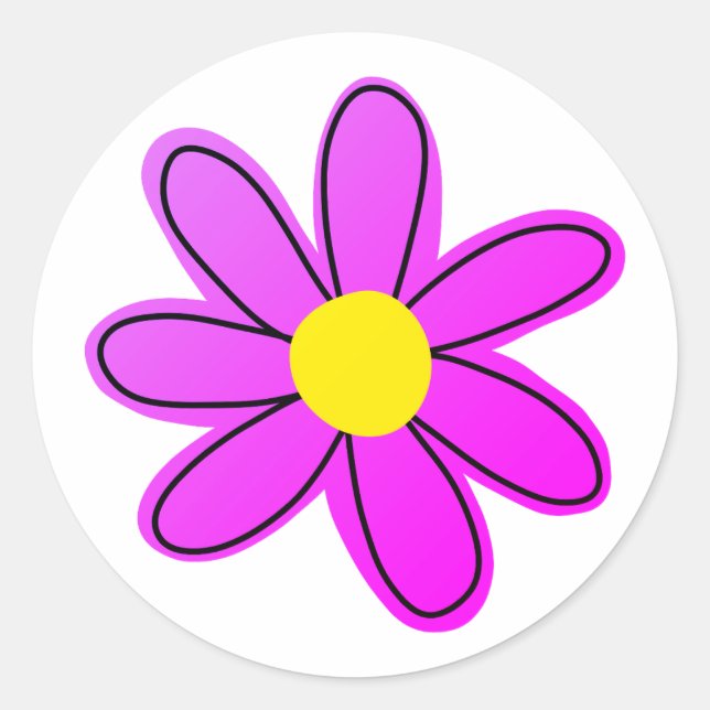 Big Fun Blume Round Sticker (Vorderseite)