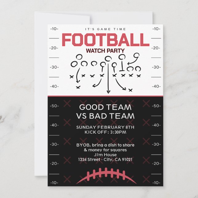 BIG GAME Football Party Invitation (Devant)