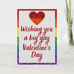 Big Gay Day LGBT Prix Glitzer Valentine Card Karte