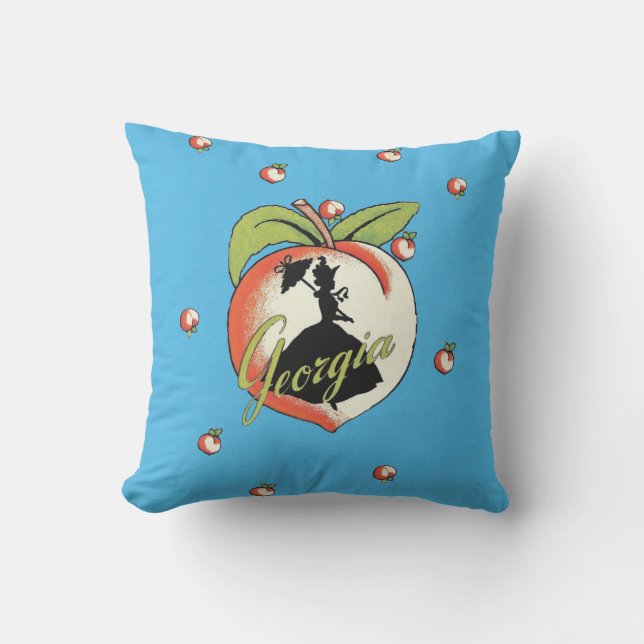Big Georgia Peach Silhouette Southern Lady Parasol Kissen (Vorderseite)