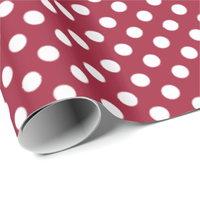 Big Gepunktete Option Vivid Burgundy Geschenkpapier (Rolleneckpunkt)