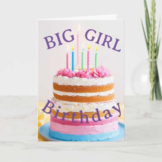 Big Girl Birthday Card Feiertagskarte (Vorderseite)
