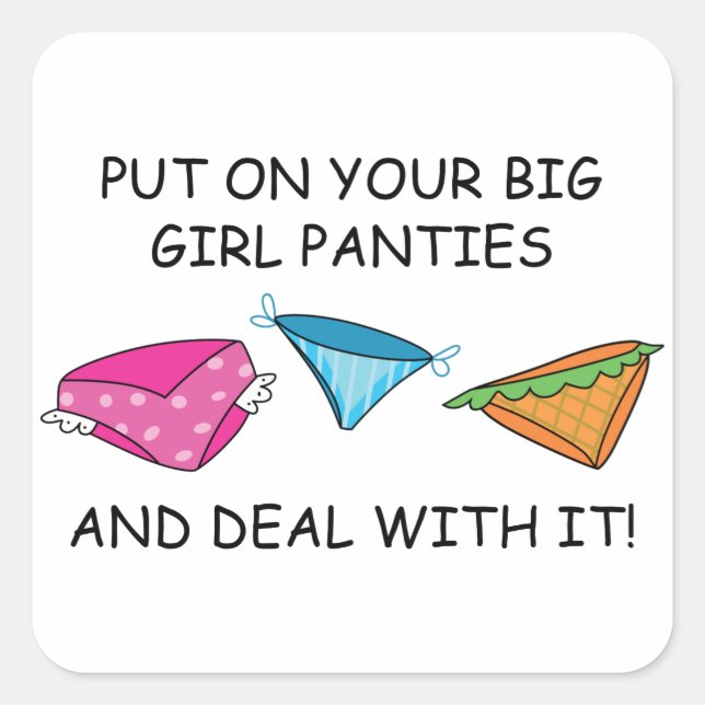 Big Girl Panties Quadratischer Aufkleber (Vorderseite)