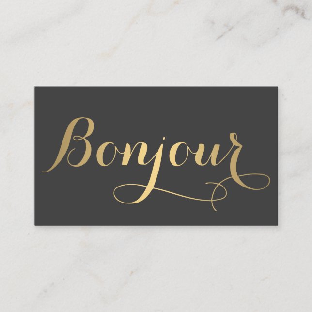 Big Gold Bonjour II Carte de visite simplement déc (Devant)