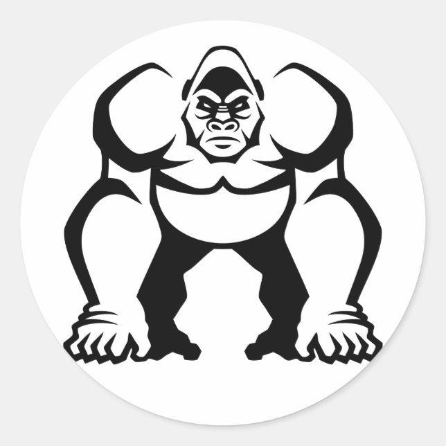 Big Gorilla Runder Aufkleber (Vorderseite)