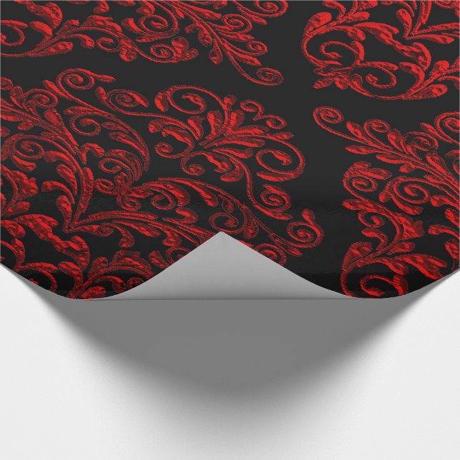 Big Gothic Damask Eleganter Urlaub Geschenkpapier (Ecke)