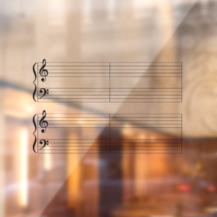 Big Grand Staff Piano Music Theory geschrieben Fensteraufkleber