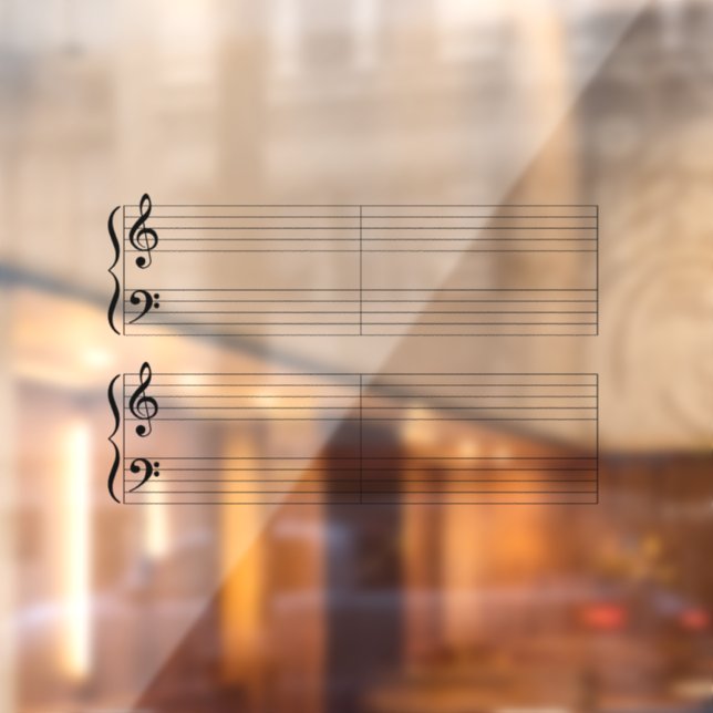 Big Grand Staff Piano Music Theory geschrieben Fensteraufkleber (Blatt 2)