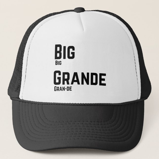 Big Grande Educational English Spanish Flashcard Truckerkappe (Vorderseite)