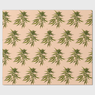 Big Green Buds auf Butternut Beige Personalisiert Geschenkpapier