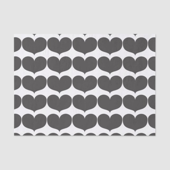Big Grey Hearts Tissue Seidenpapier (Vorderseite)