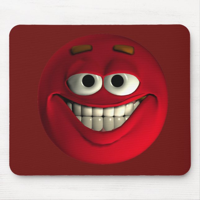 Big Grin Red Emoticon Mousepad (Vorne)