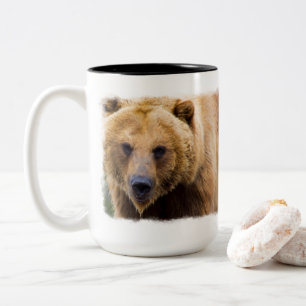Big Grizzly Bär Nah genug Zweifarbige Tasse