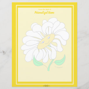 Big Happy Daisy Gelb unbeschichtetes Blatt