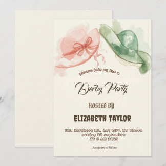 Big Hat Derby Party Invitation Einladung